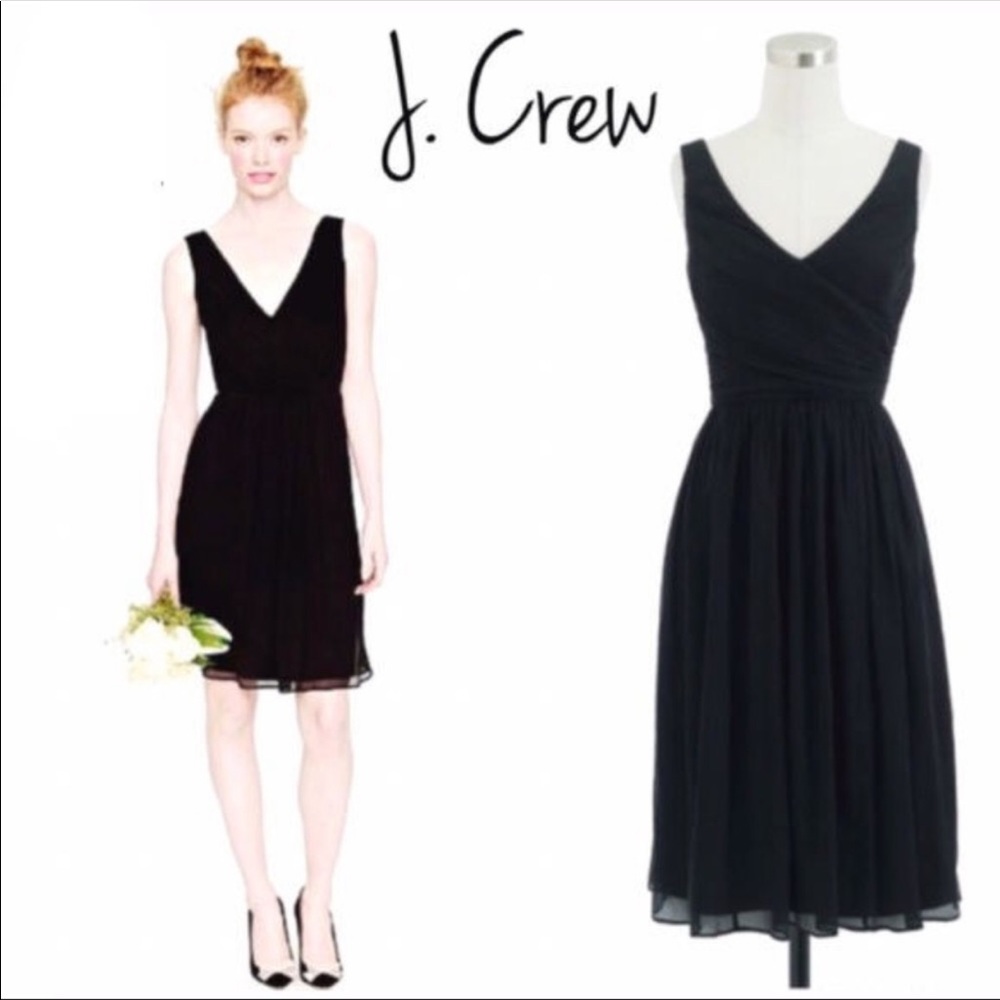 J. Crew Heidi Black Chiffon Dress